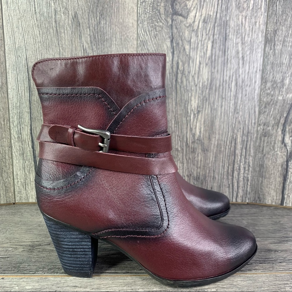 Blondo Aqua Protect Dark Red Heeled Booties